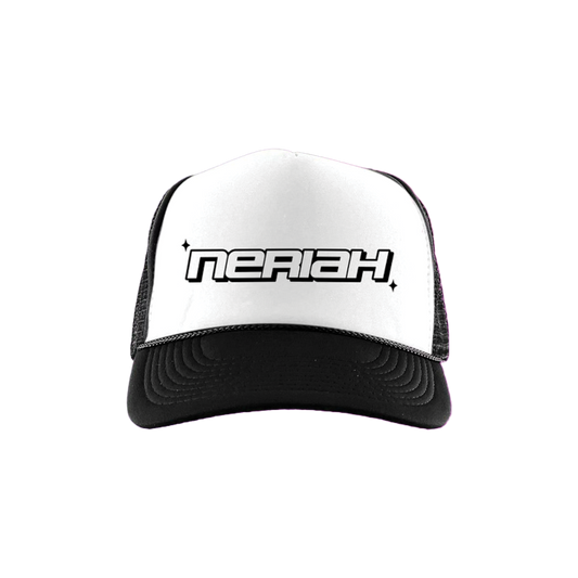 Black/White "Neriah" Trucker Hat